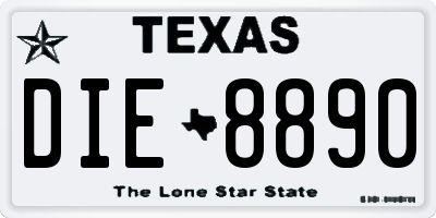 TX license plate DIE8890