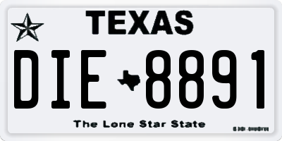 TX license plate DIE8891
