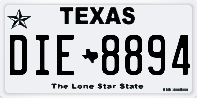 TX license plate DIE8894