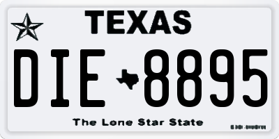 TX license plate DIE8895