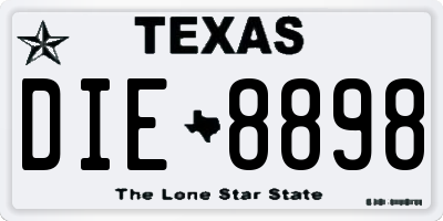 TX license plate DIE8898