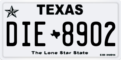 TX license plate DIE8902