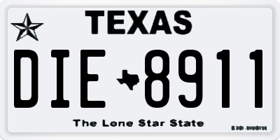 TX license plate DIE8911