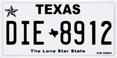 TX license plate DIE8912