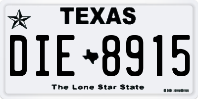 TX license plate DIE8915