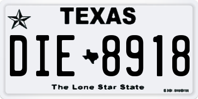 TX license plate DIE8918