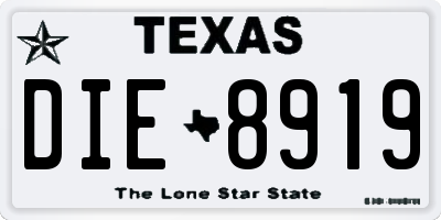 TX license plate DIE8919