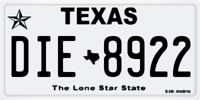 TX license plate DIE8922
