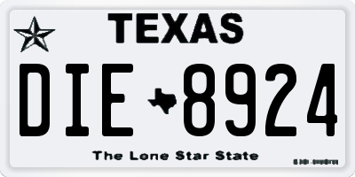 TX license plate DIE8924