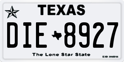 TX license plate DIE8927