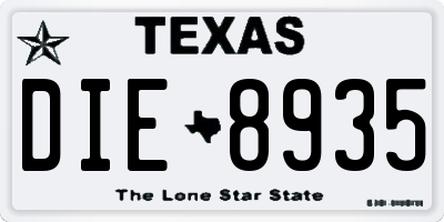 TX license plate DIE8935