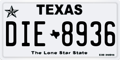 TX license plate DIE8936