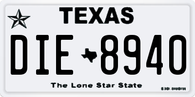 TX license plate DIE8940