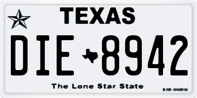 TX license plate DIE8942