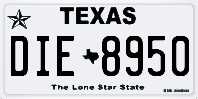 TX license plate DIE8950