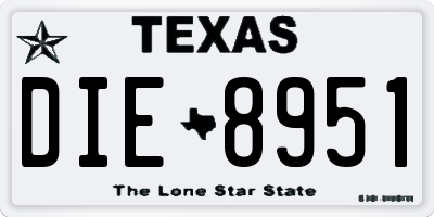 TX license plate DIE8951