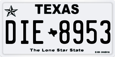 TX license plate DIE8953
