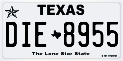 TX license plate DIE8955