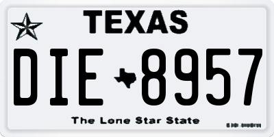 TX license plate DIE8957