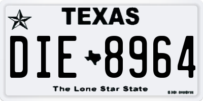 TX license plate DIE8964