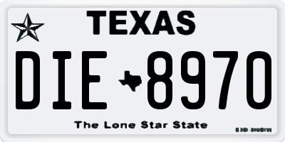 TX license plate DIE8970