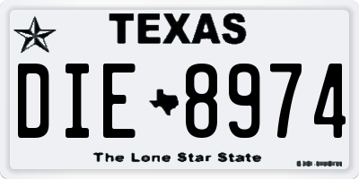 TX license plate DIE8974