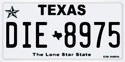 TX license plate DIE8975