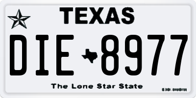 TX license plate DIE8977
