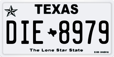 TX license plate DIE8979