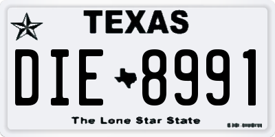 TX license plate DIE8991