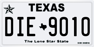 TX license plate DIE9010