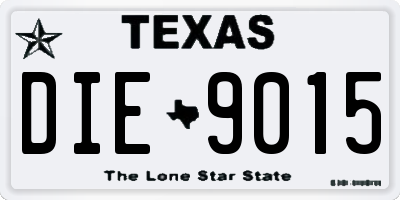 TX license plate DIE9015