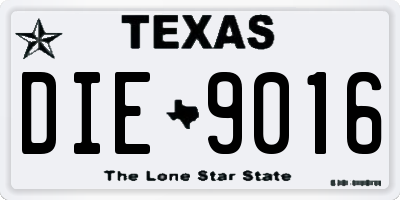 TX license plate DIE9016