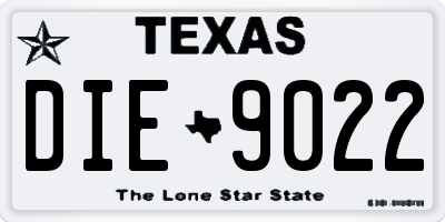TX license plate DIE9022