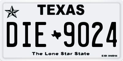TX license plate DIE9024