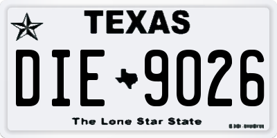 TX license plate DIE9026