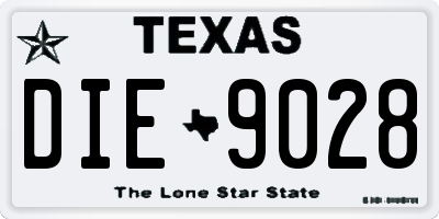 TX license plate DIE9028
