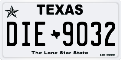 TX license plate DIE9032