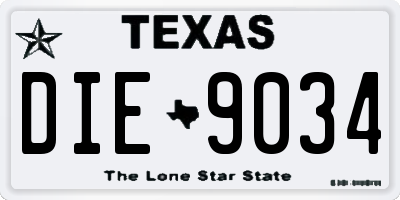 TX license plate DIE9034