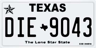 TX license plate DIE9043