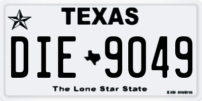 TX license plate DIE9049