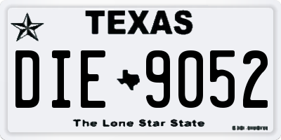 TX license plate DIE9052