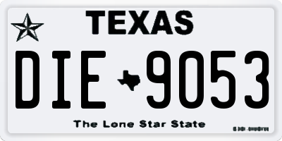 TX license plate DIE9053