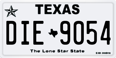 TX license plate DIE9054