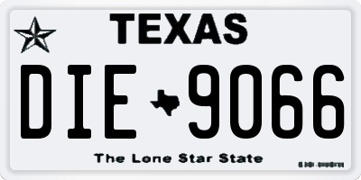 TX license plate DIE9066