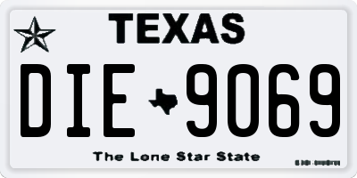 TX license plate DIE9069