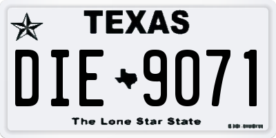 TX license plate DIE9071