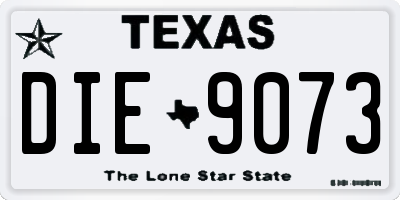 TX license plate DIE9073