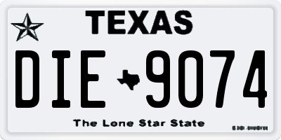 TX license plate DIE9074