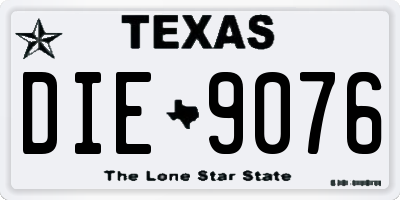 TX license plate DIE9076